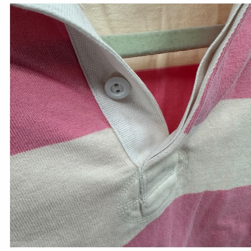 Ralph Lauren Pink & Cream Striped Rugby Polo - Picture 5 of 6